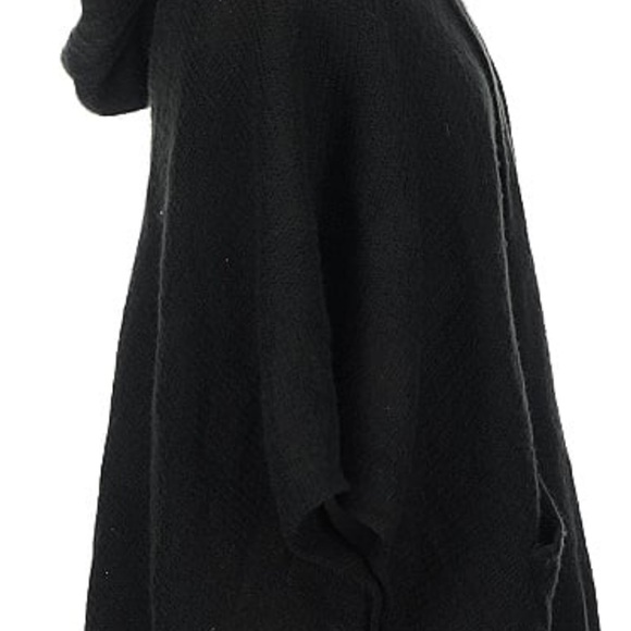 🧤 Calvin Klein Black Knit Poncho with fringe bottom - Picture 4 of 8